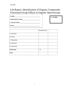 Lab Report: Identification of Organic Compounds: