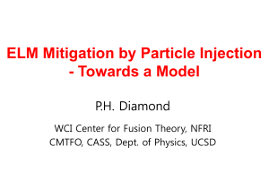 ELM Mitigation by Particle Injection - Towards a Model P.H. Diamond