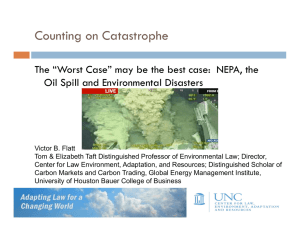 Counting on Catastrophe Oil Spill and Environmental Disasters