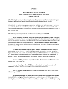 APPENDIX B  Planned Academic Program Worksheet (Cadet Command Form 104-R) Completion Instructions