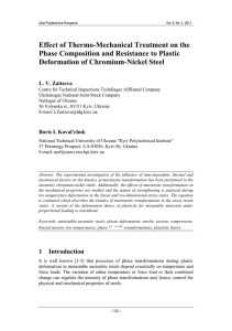 Effect of Thermo-Mechanical Treatment on the Deformation of Chromium-Nickel Steel