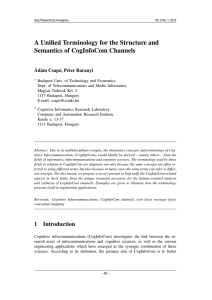 A Unified Terminology for the Structure and Semantics of CogInfoCom Channels