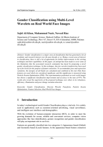 Gender Classification using Multi-Level Wavelets on Real World Face Images