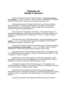 Publication List Ranette H. Halverson