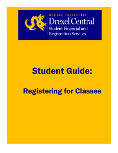 Student Guide: Registering for Classes