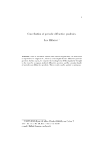 Contribution of periodic diffractive geodesics. Luc Hillairet