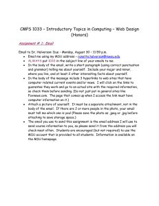 CMPS 1033 – Introductory Topics in Computing – Web Design (Honors)