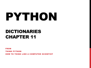 PYTHON DICTIONARIES CHAPTER 11 FROM
