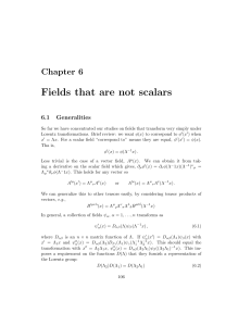 Fields that are not scalars Chapter 6 6.1 Generalities