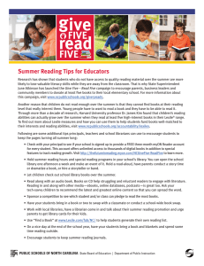 read FIVE Summer Reading Tips for Educators