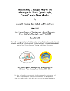 Preliminary Geologic Map of the Alamogordo North Quadrangle, Otero County, New Mexico By