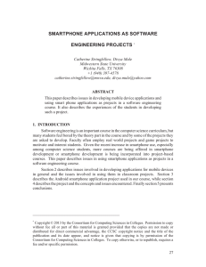 SMARTPHONE APPLICATIONS AS SOFTWARE ENGINEERING PROJECTS