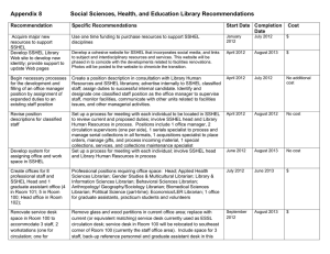 Appendix 8  Social Sciences, Health, and Education Library Recommendations Recommendation