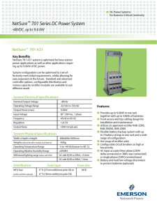 NetSure    701 Series DC Power System Key Benefits