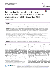Pain medication use after spine surgery: review, January 2000–December 2009