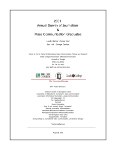 2001 Annual Survey of Journalism &amp; Mass Communication Graduates