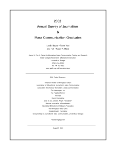 2002 Annual Survey of Journalism &amp; Mass Communication Graduates