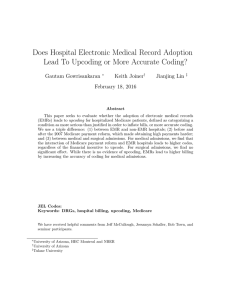 Does Hospital Electronic Medical Record Adoption Gautam Gowrisankaran Keith Joiner