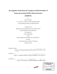 Investigation  of the Electron Transport and Electrostatics  of