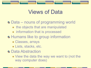 Views of Data – nouns of programming world Data