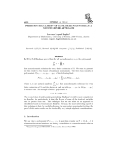 INTEGERS 14 (2014) #A30 PARTITION REGULARITY OF NONLINEAR POLYNOMIALS: A NONSTANDARD APPROACH