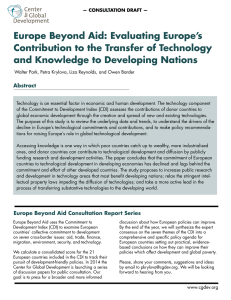 Europe Beyond Aid: Evaluating Europe’s Contribution to the Transfer of Technology