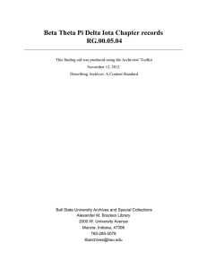 Beta Theta Pi Delta Iota Chapter records RG.00.05.04