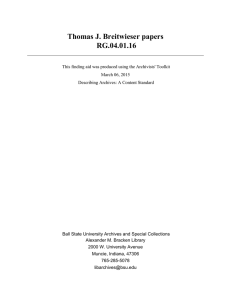 Thomas J. Breitwieser papers RG.04.01.16