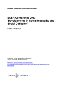 ECSR Conference 2013 'Developments in Social Inequality and Social Cohesion'