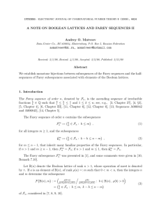 A NOTE ON BOOLEAN LATTICES AND FAREY SEQUENCES II ,