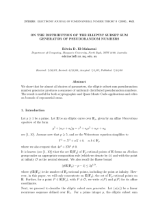 ON THE DISTRIBUTION OF THE ELLIPTIC SUBSET SUM Edwin D. El-Mahassni