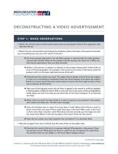 DECONSTRUCTING A VIDEO ADVERTISEMENT STEP 1: MAKE OBSERVATIONS »