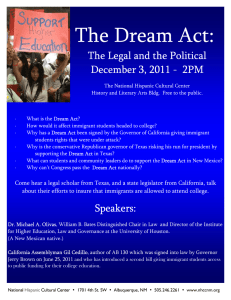 The Dream Act: The Legal and the Political