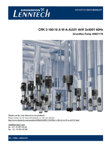 CRK 2-180/18 A-W-A-AUUV 4kW 3x400Y 60Hz Grundfos Pump 40907178
