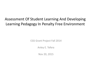 Assessment Of Student Learning And Developing CGS Grant Project Fall 2014