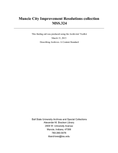 Muncie City Improvement Resolutions collection MSS.324