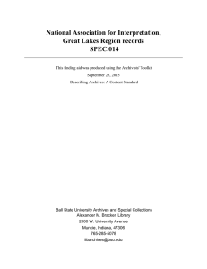 National Association for Interpretation, Great Lakes Region records SPEC.014
