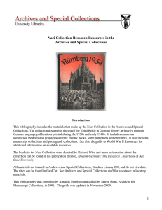 Nazi Collection Research Resources in the Archives and Special Collections