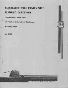 EANQICATED WALL PANELS WITH PLYWOOD COVERINGS Original report dated 1936