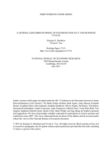 NBER WORKING PAPER SERIES CYCLES Enrique G. Mendoza