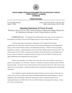 For Immediate Release: Contact: Josh Holly (HASC), 202-225-2539 March 1, 2006