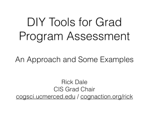 DIY Tools for Grad Program Assessment An Approach and Some Examples Rick Dale