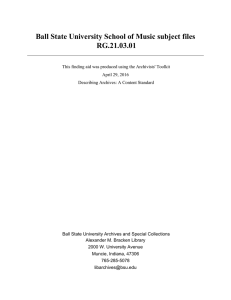 Ball State University School of Music subject files RG.21.03.01