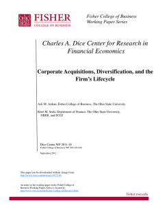 Charles A. Dice Center for Research in Financial Economics Firm’s Lifecycle