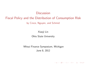 Discussion Fiscal Policy and the Distribution of Consumption Risk Xiaoji Lin