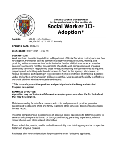 Social Worker III- Adoption*