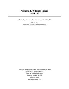 William H. Williams papers MSS.122