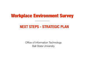Workplace Environment Survey NEXT STEPS - STRATEGIC PLAN Office of Information Technology