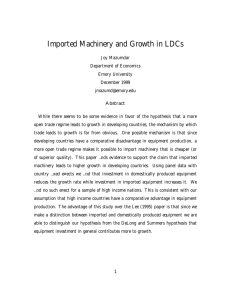 Imported Machinery and Growth in LDCs