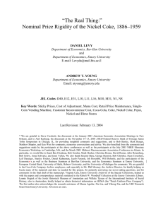 “The Real Thing:” Nominal Price Rigidity of the Nickel Coke, 1886–1959
